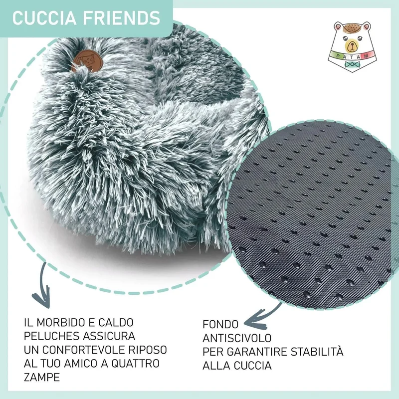 Cama Gruta para cães pequenos e gatos, antiderrapante, lavável na máquina 60 x 50 cm