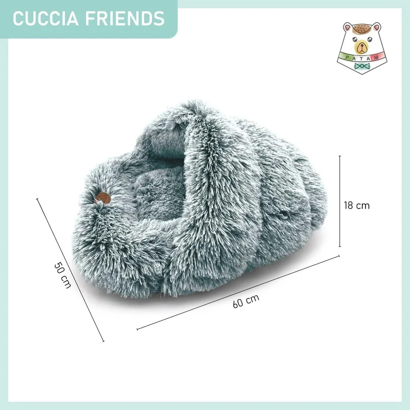 Cama Gruta para cães pequenos e gatos, antiderrapante, lavável na máquina 60 x 50 cm