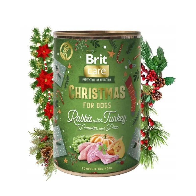 Brit Care Dog Christmas Meal - Coelho com perú, abóbora e ervilhas (latinha de 400g)