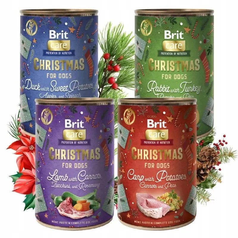 Brit Care Dog Christmas Meal - Coelho com perú, abóbora e ervilhas (latinha de 400g)