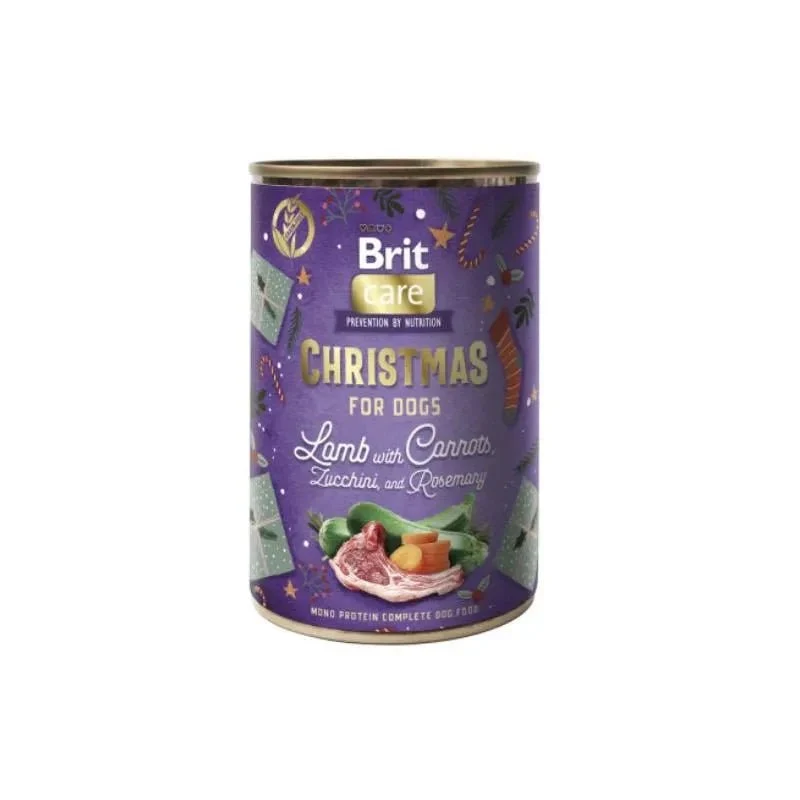 Brit Care Dog Christmas Meal - Cordeiro com cenoura, courgette e rosmaninho (latinha de 400g)