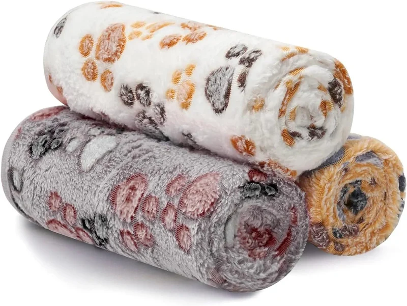 Conjunto 3 mantas macias, quentes e laváveis para cães ou gatos