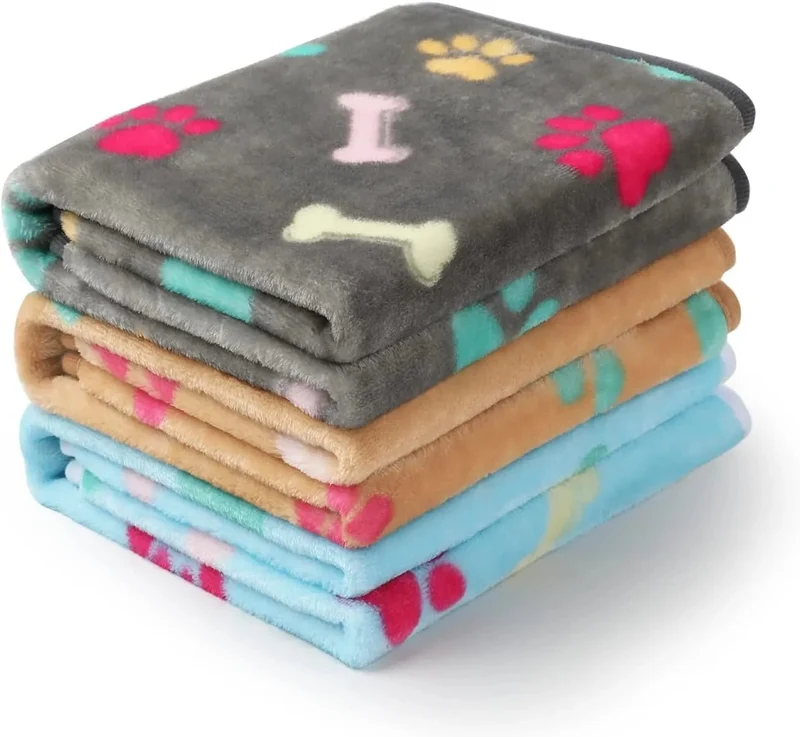 Conjunto de 3 Mantas para cães e gatos, suaves e quentes
