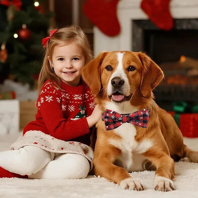 Coleira de Natal para cão ou gato com gravata borboleta