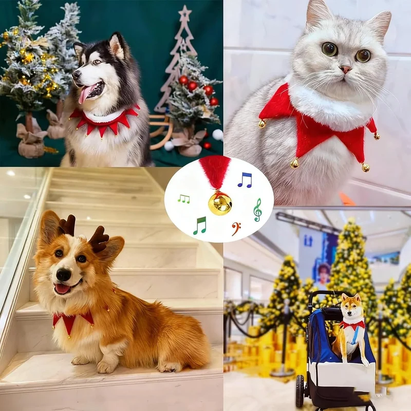Acessório coleira de Natal para Cão ou Gato, ajustável