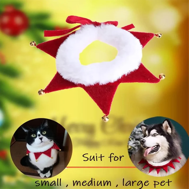 Acessório coleira de Natal para Cão ou Gato, ajustável