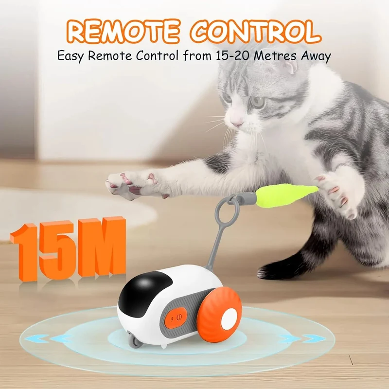 Brinquedo Interativo para Gatos, com comando à distância, 2 Modos