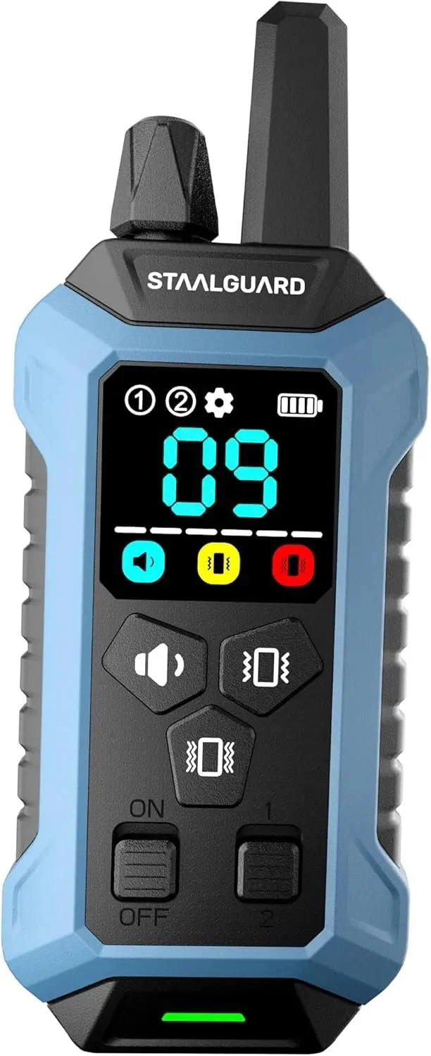 Coleira de treino para cães, sem descarga elétrica, 9 níveis, som, vibração e impulso, alcance de 3000 m, recarregável, automonomia 30 dias, impermeável IP67