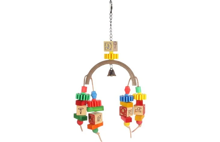 Wellensittich-Spielzeug Flipo, mehrfarbig, 36 x 20 cm – Vogelspielzeug – Flamingo