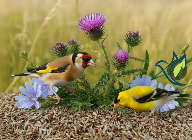 Premium-Mischung aus kleiner Distel und Wegwarte (1 kg) – Kräuter-Vogelfutter
