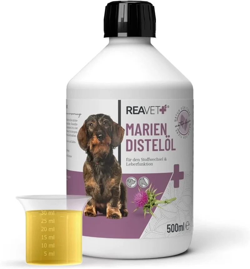 Óleo para ração ReaVET para cães, 4 variedades x 500 ml, óleo BARF para cães, óleo BARF de alta qualidade para cães, natural e apropriado para todas as raças