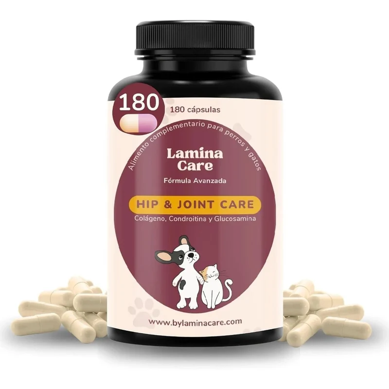 Lamina Care - Condroprotetor cães e gatos para fortalecer as articulações e a anca com glucosamina, colageno para cães, condritiona e mexillon lábios verdes, anti-inflamatório cães e gatos