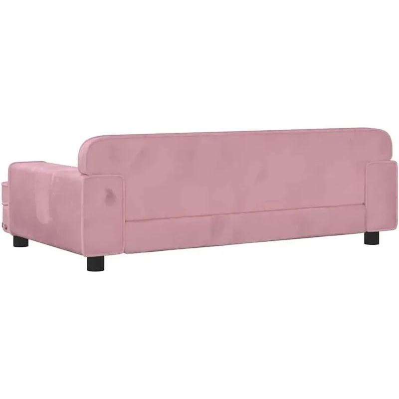 Cama para cães ou gatos, em veludo rosa, 90 x 53 x 30 cm