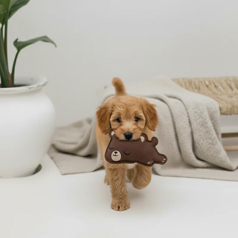 BUDDY. Hundespielzeug aus Leder "Kleiner Bär"