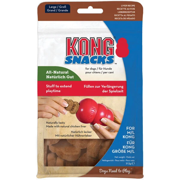 KONG Snacks – Hundekekse für KONG Classic | Hühnerleber, Speck & Käse, Erdnussbutter