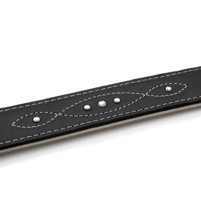 Sternfalbe Lederhalsband für Hunde