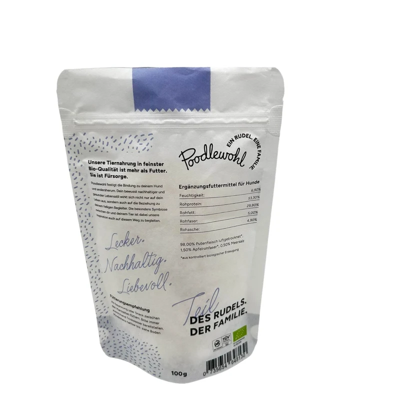 Poodlewohl Bio Leckerli Pute – luftgetrocknet