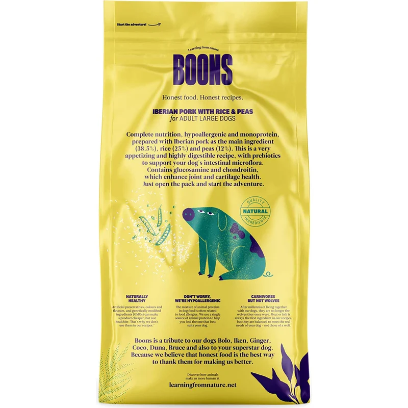 Hundefutter Boons Iberisches Schweinefleisch (für Hunde aller Größen geeignet)