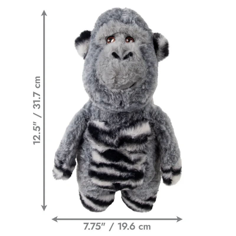 KONG Jungle Jamz Gorilla – Robustes Plüsch-Hundespielzeug mit Quietscher & Rassel