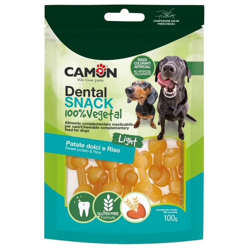 CAMON Veggie Snack Dental Knochen Süßkartoffel & Reis für Hunde