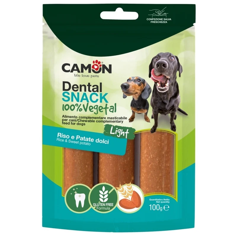 CAMON Veggie Snack Süßkartoffel & Reis – Veganer Hundesnack in Cannoli-Form