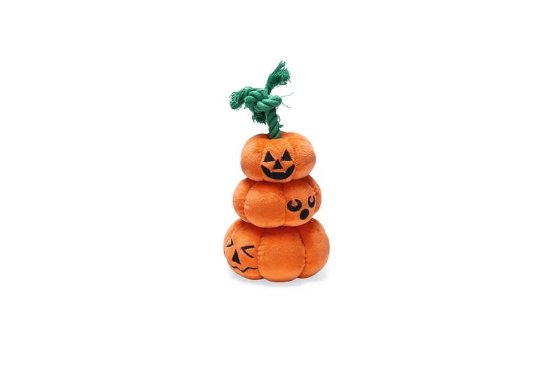 Beeztees Halloween Plüsch-Kürbis mit Seil für Hunde