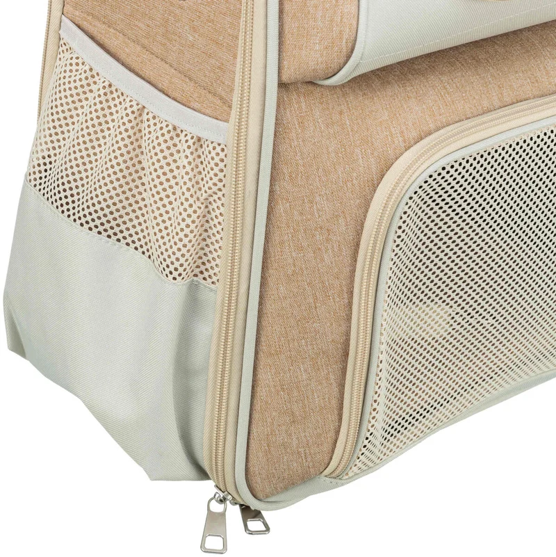 Hunderucksack Willow mit gepolsterten Schultergurten und Bauchgurt, beige/sandfarben