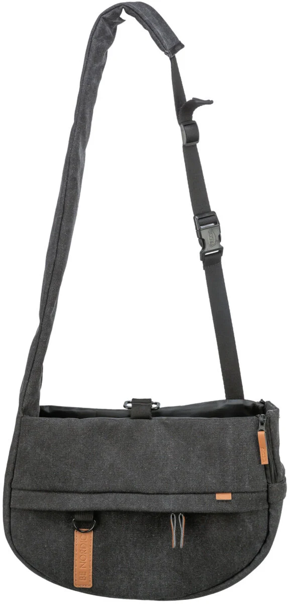 BE NORDIC Umhängetasche Ingrid in Canvas-Optik als Hundetragetasche oder Gassitasche