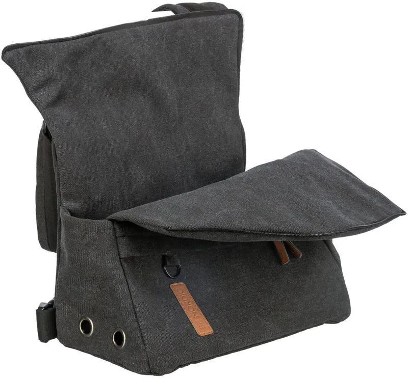 BE NORDIC 2in1 Hunderucksack und Cross-Body Tasche Bjorn in Canvas-Optik mit integriertem Beutelspender