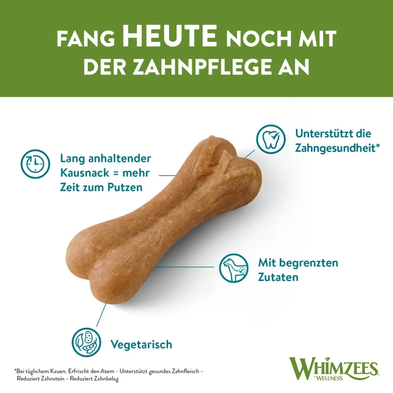 WHIMZEES® Reisknochen Zahnpflege Hundesnack Größe: M/L