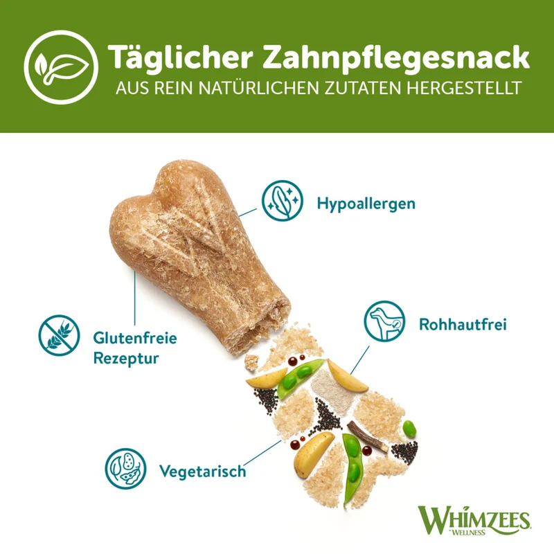 WHIMZEES® Reisknochen Zahnpflege Hundesnack Größe: M/L
