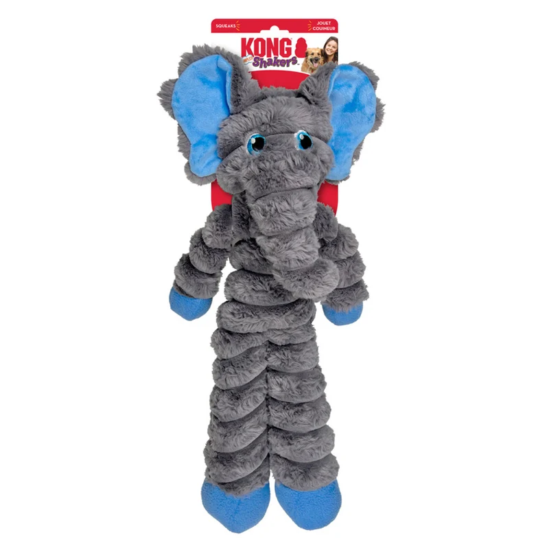 KONG Shakers Crumples XL – Plüsch-Hundespielzeug mit Knister & Quietscher | Hase, Elefant & Faultier