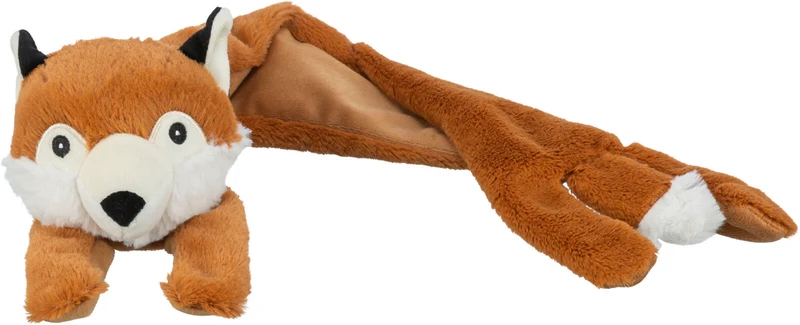 Hundespielzeug Schlenker - Fuchs aus Plüsch, mit Knisterfolie und Quietscher