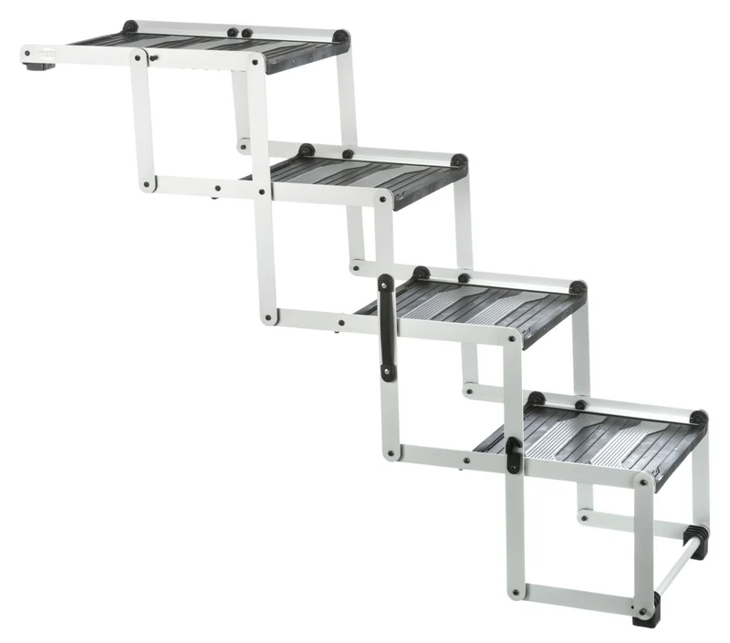 4-stufige Falt-Treppe, Aluminium/TPR