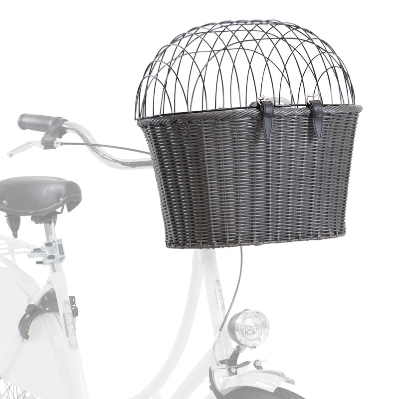 Hundefahrradkorb vorne aus Polyrattan