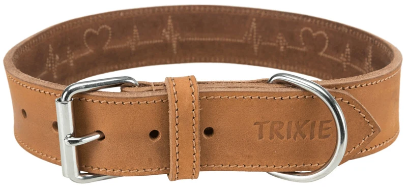 Rustic Fettleder-Halsband Heartbeat