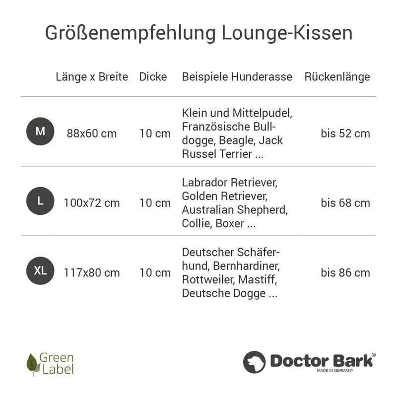 Doctor Bark Lounge-Kissen GreenLabel – waschbares Hundekissen