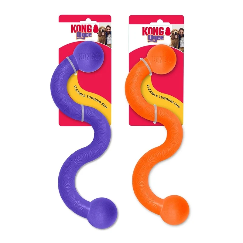 KONG Ogee Stick – Flexibles Apportierspielzeug für Hunde | schwimmfähig & zahnschonend | 30 & 38 cm