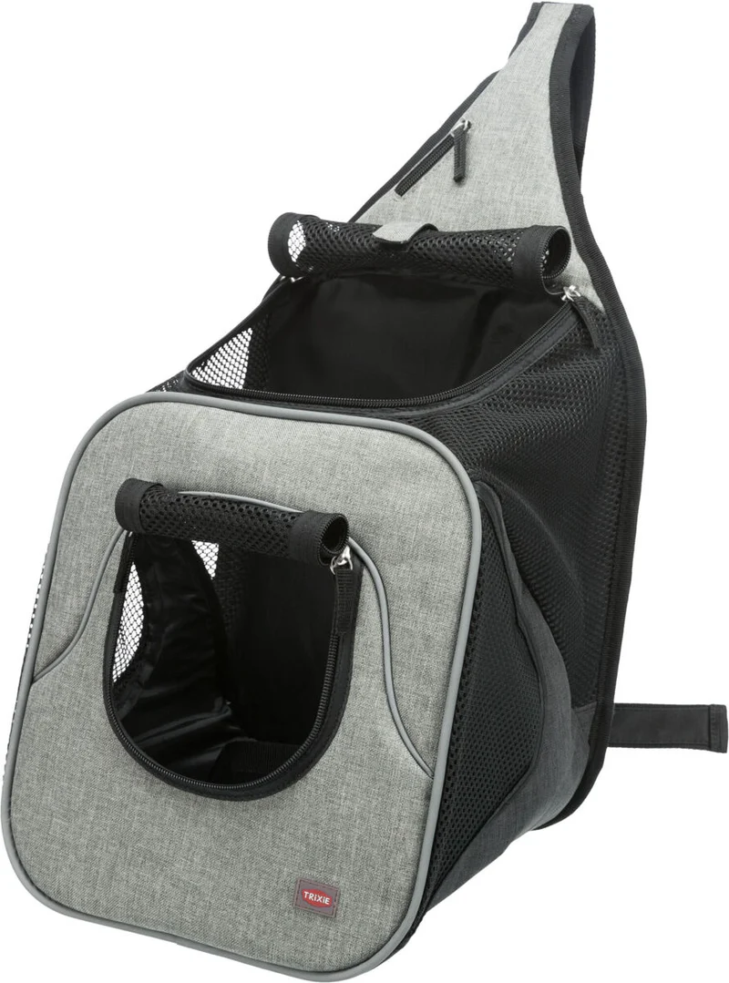 Luftdurchlässiger Cross-Body Hundetragerucksack Fronttasche Savina aus Mesh-Gewebe mit Taillengurt