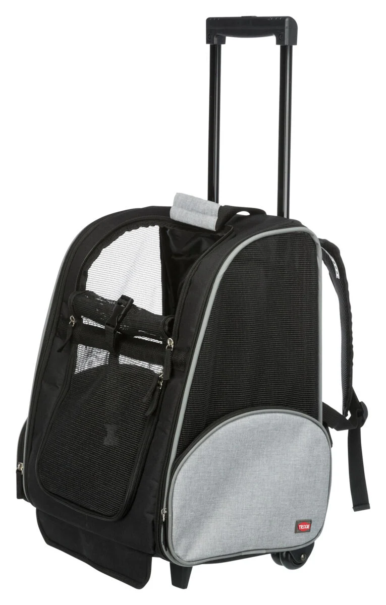 2in1 Rucksack-Trolley für Hunde und Katzen aus Meshmaterial mit Außentaschen
