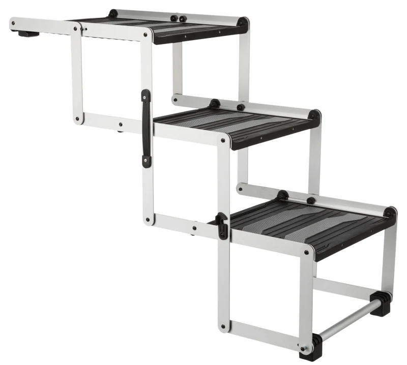 3-stufige Falt-Treppe, Aluminium/TPR
