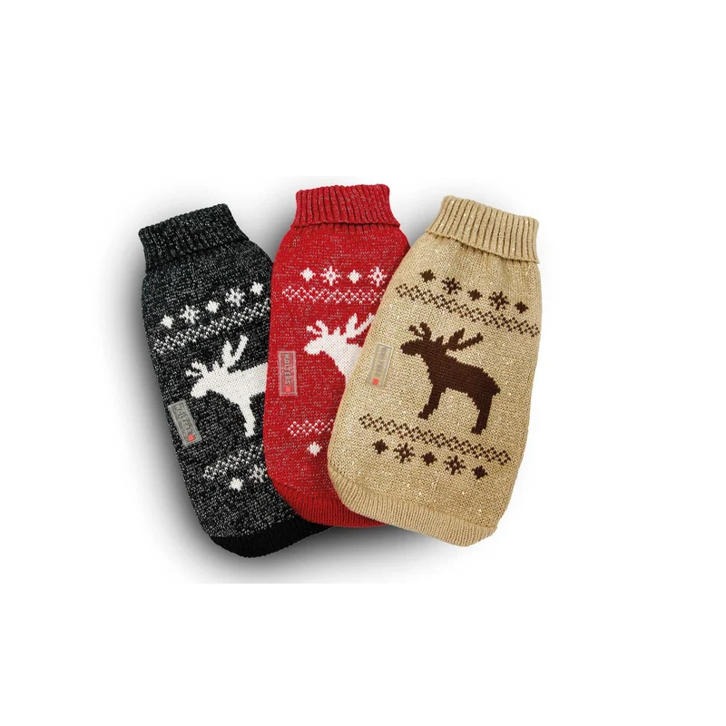 Wolters Strickpullover Elch mit Glitzer Weihnachten Hundepullover
