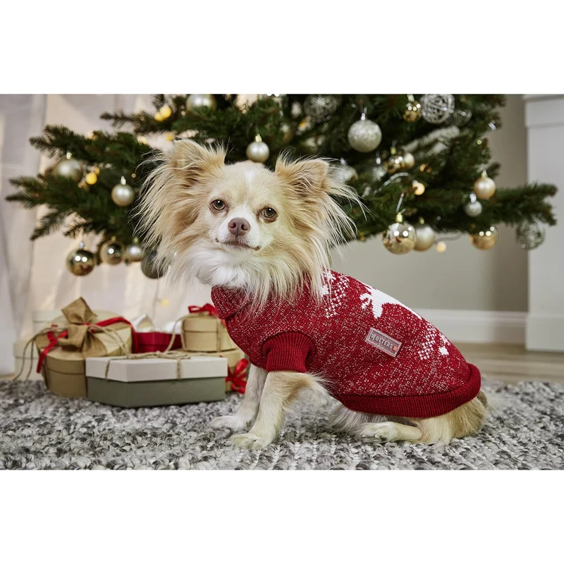 Wolters Strickpullover Elch mit Glitzer Weihnachten Hundepullover