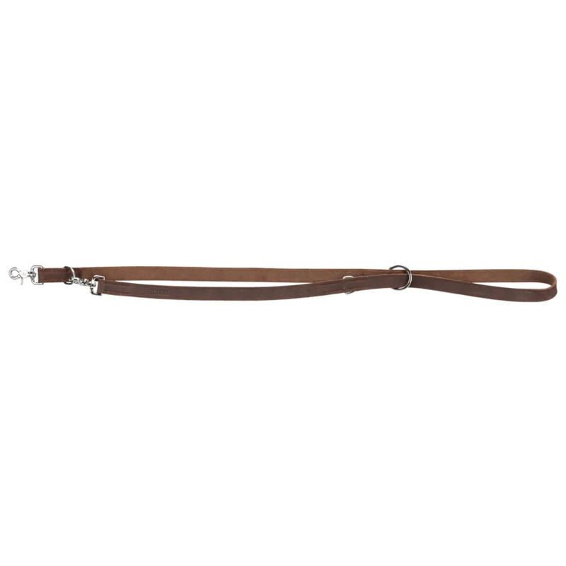 TRIXIE Rustic Fettleder-Verlängerungsleine Hund – 3-fach verstellbar, Trigger Snap Hook, 2 m
