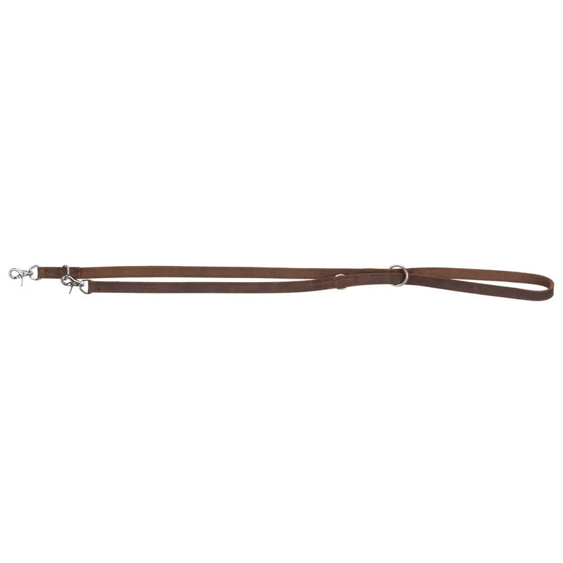 TRIXIE Rustic Fettleder-Verlängerungsleine Hund – 3-fach verstellbar, Trigger Snap Hook, 2 m