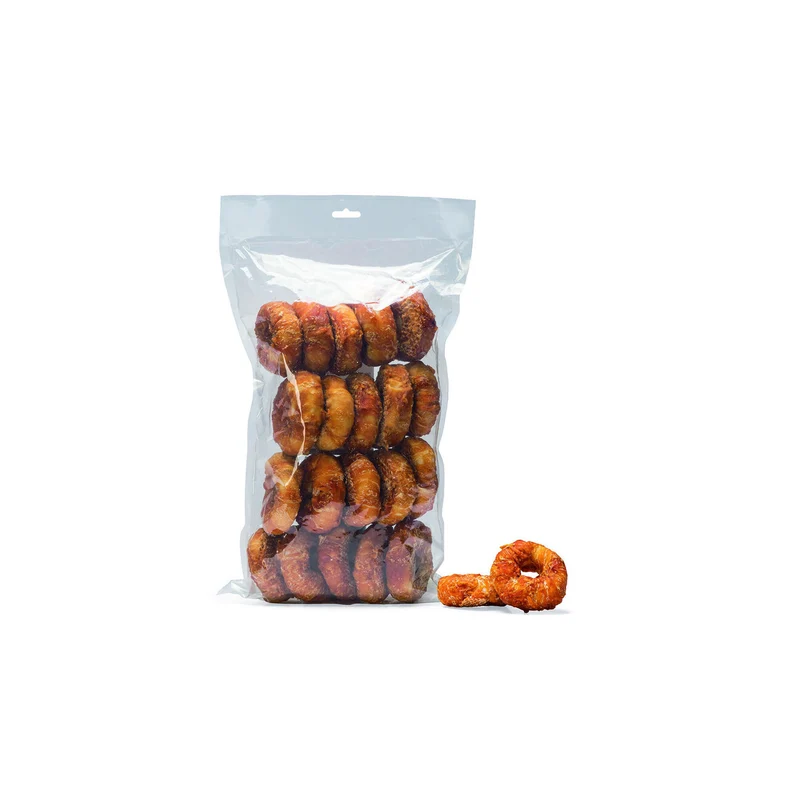 Beeztees Rinderhaut Ring mit Huhn – Kausnack für Hunde
