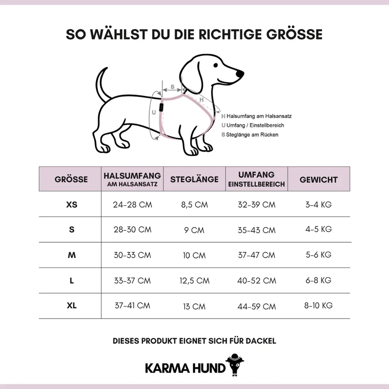 Softshell Dackelgeschirr Schwarz