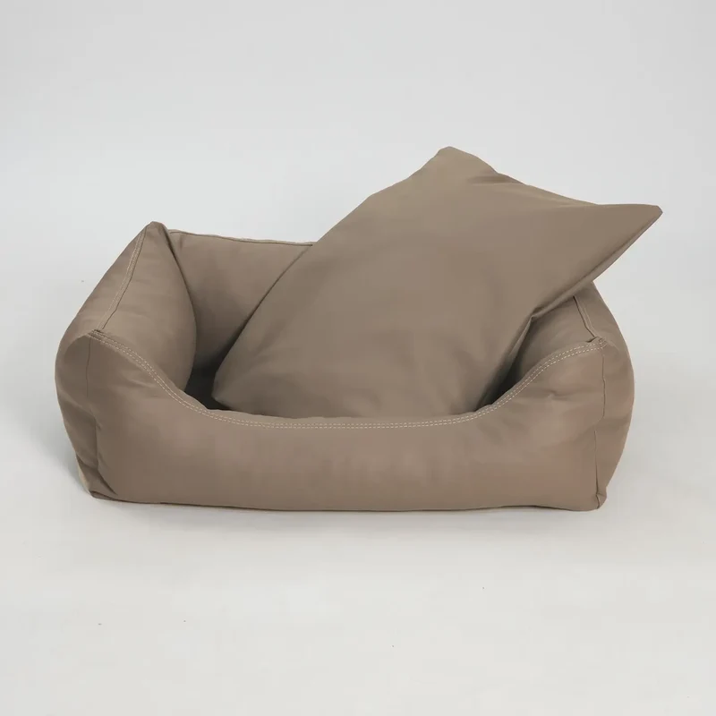 Hundebett Box Bett Saddle Kunstleder sand