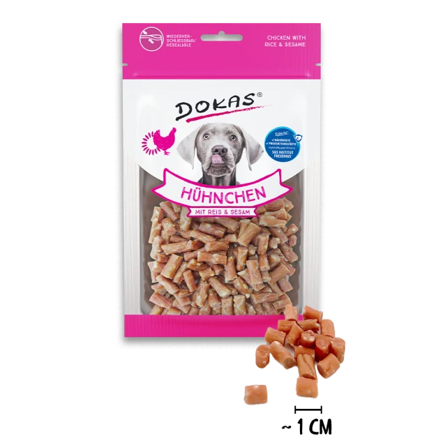 Dokas Hunde-Snack Hühnchen mit Reis & Sesam – Natursnack 70g