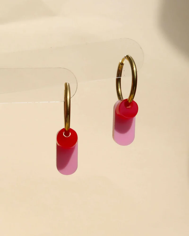 Dopamine Colors Creolen in Rosa/Rot
